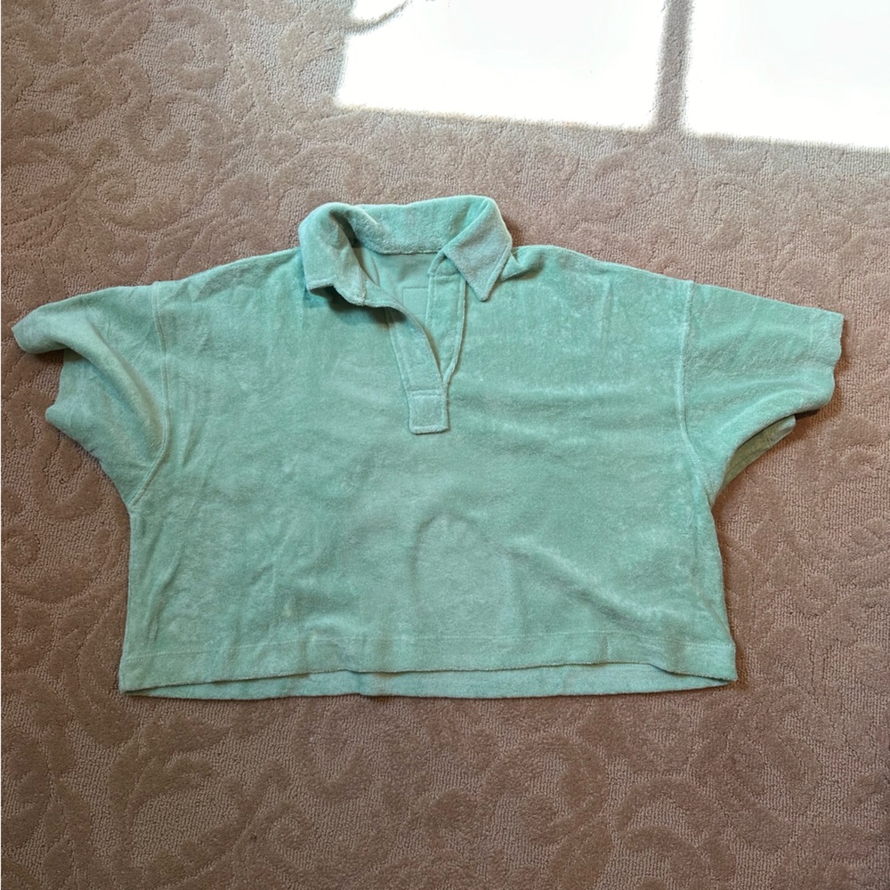 Daily Drills Terry Cloth Polo cropped T